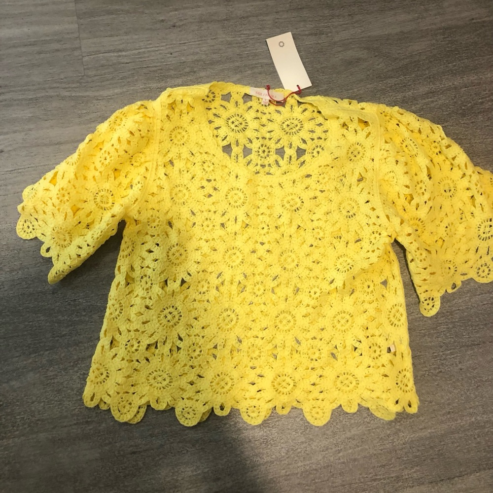 New Solitaire Crochet Anthology yellow top S